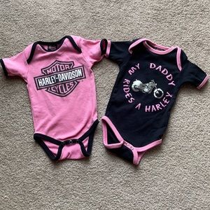 Harley Davidson baby girl onesies